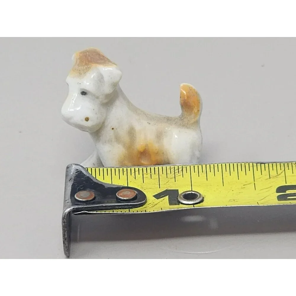 Vintage Miniature Bone China Terrier Schnauzer + Cat Family‎ Figurines Japan